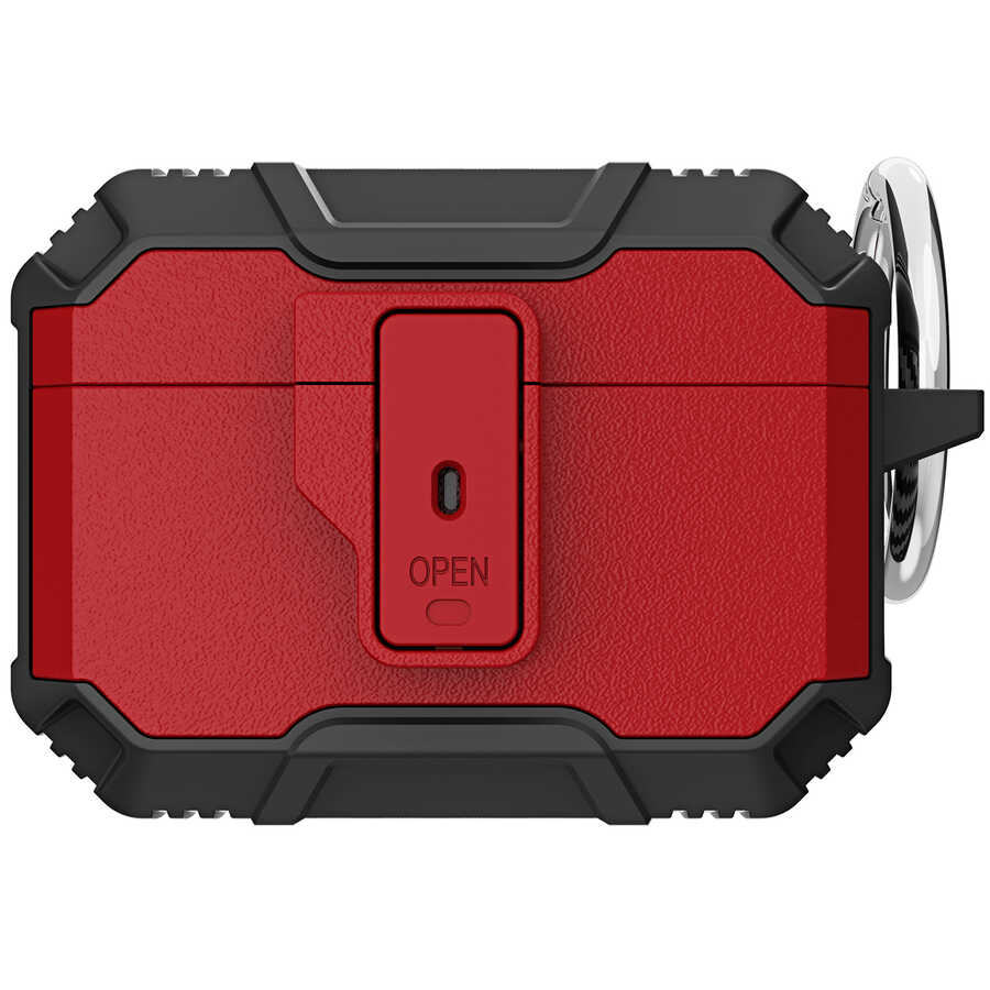 Airpods Uyumlu Pro Kılıf Zore Airbag 27 Silikon-Siyah-kırmızı