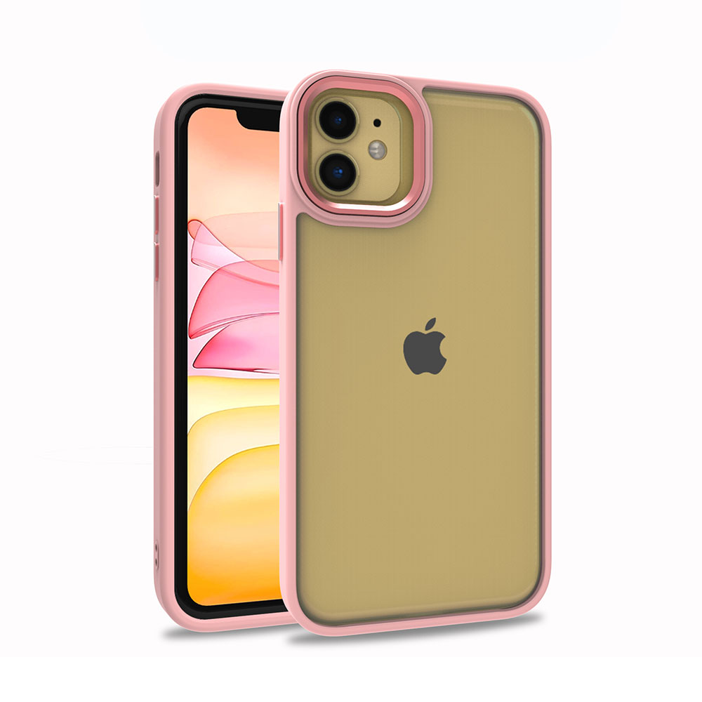 iPhone Uyumlu 11 Kılıf Zore Flora Kapak-Rose gold