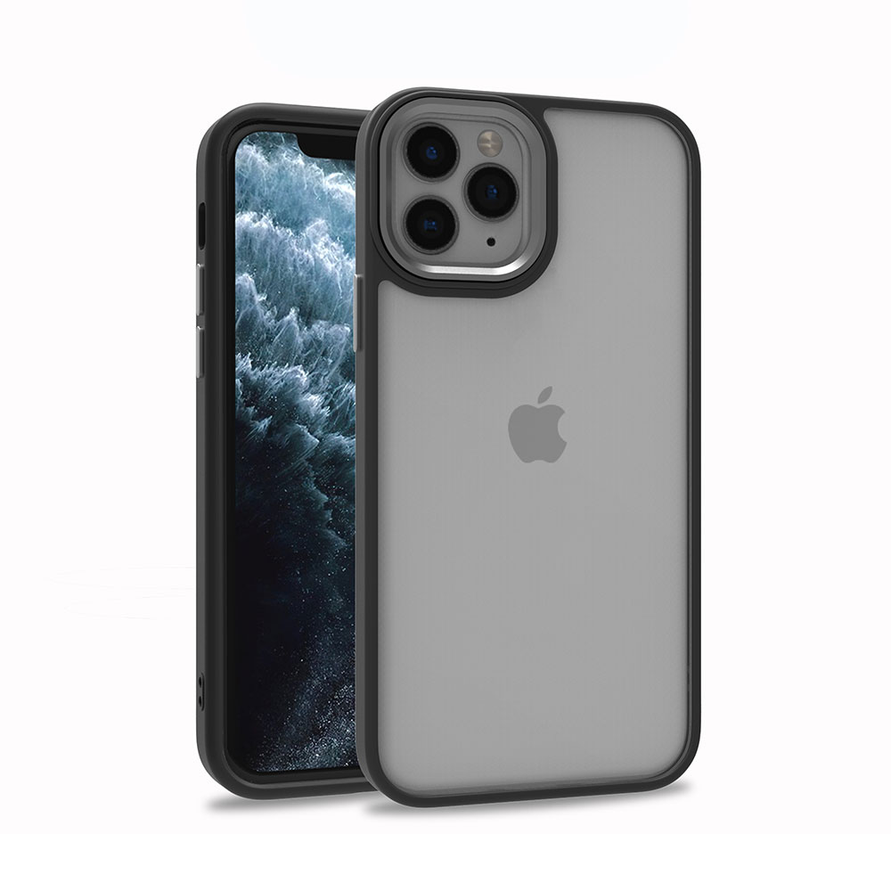 iPhone Uyumlu 11 Pro Max Kılıf Zore Flora Kapak-Siyah