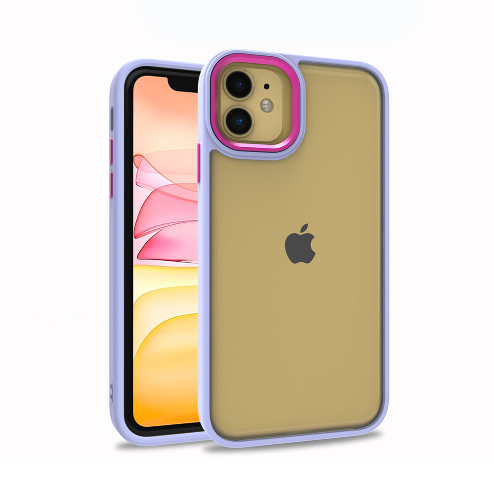iPhone Uyumlu 12 Kılıf Zore Flora Kapak-Lila