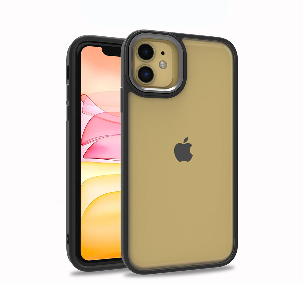 iPhone Uyumlu 12 Kılıf Zore Flora Kapak-Siyah