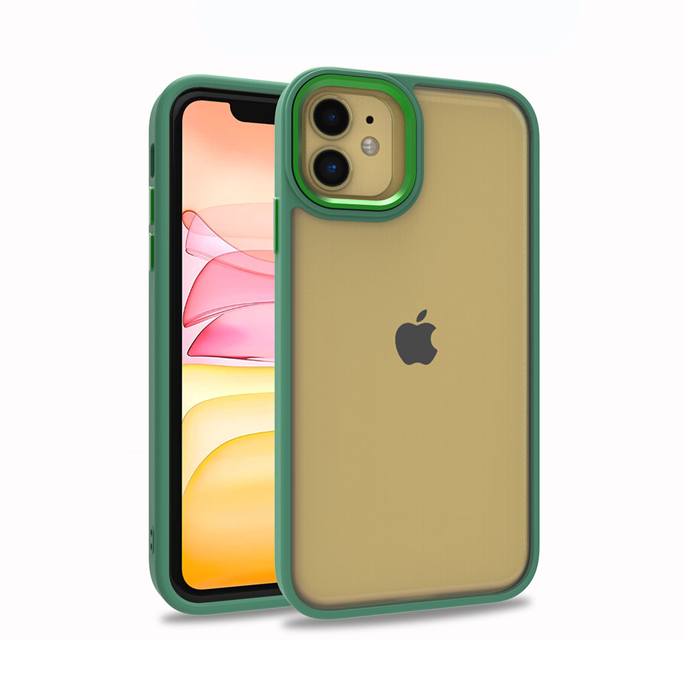 iPhone Uyumlu 12 Kılıf Zore Flora Kapak-Yeşil