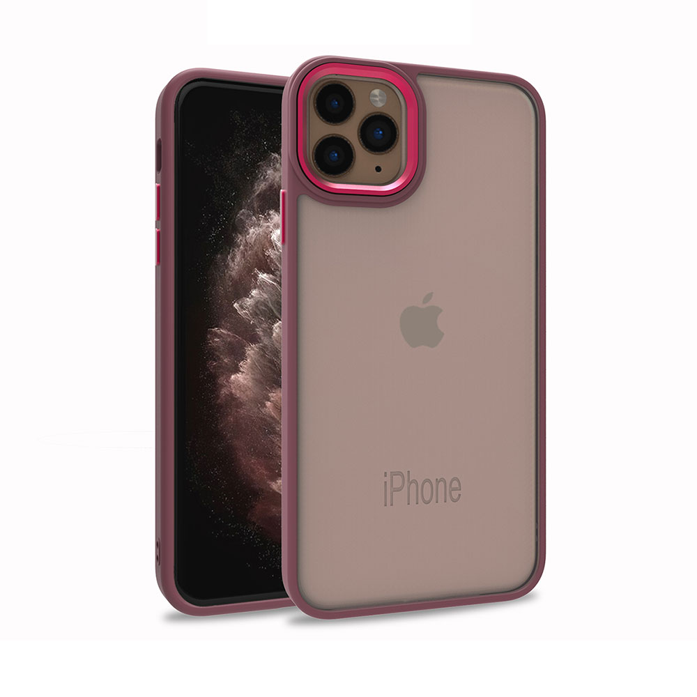 iPhone Uyumlu 12 Pro Kılıf Zore Flora Kapak-Kırmızı