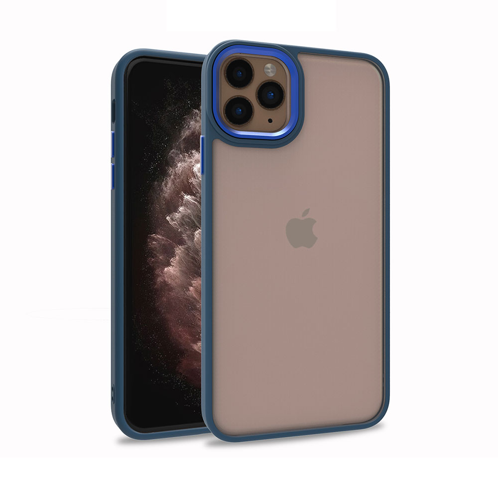 iPhone Uyumlu 12 Pro Kılıf Zore Flora Kapak-Mavi