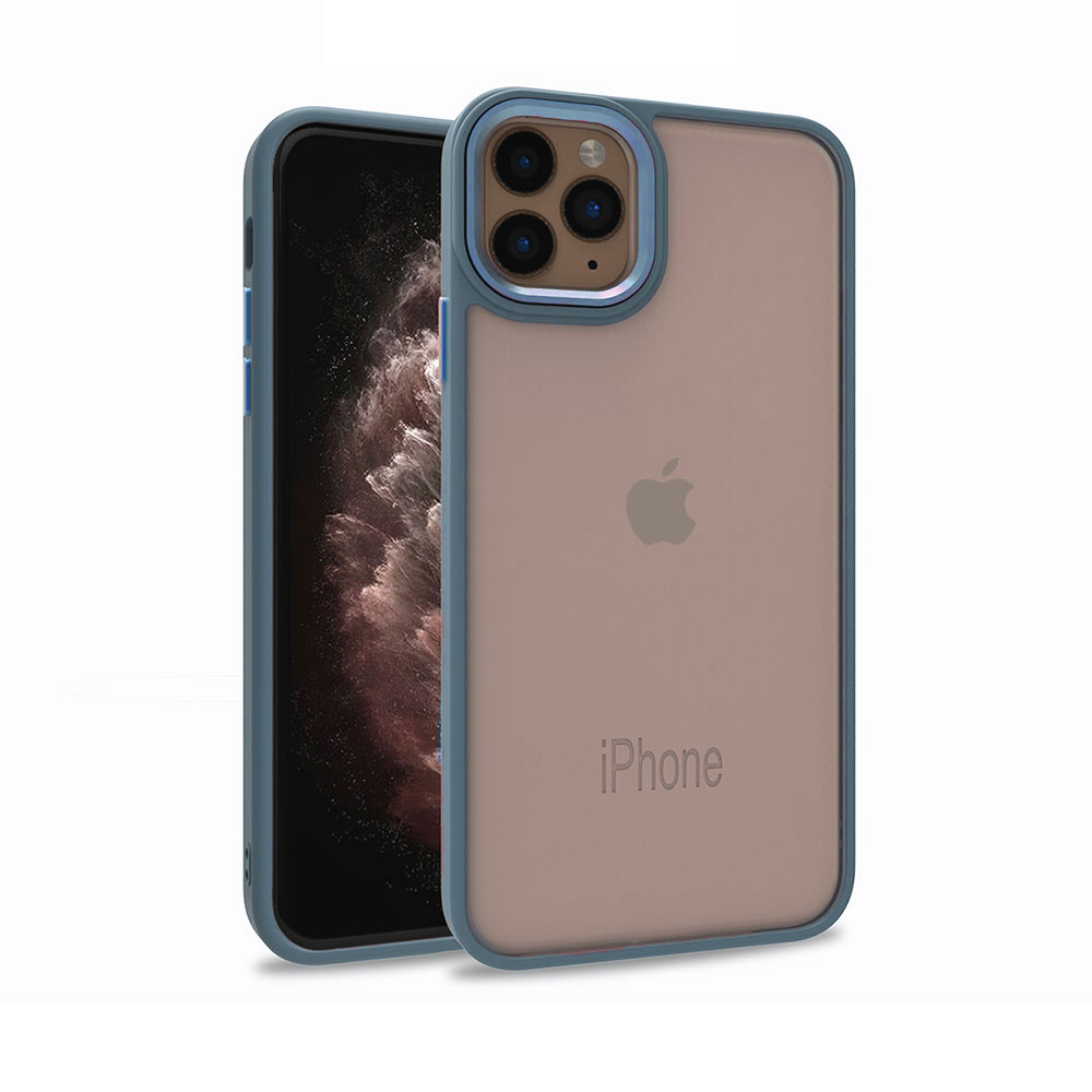 iPhone Uyumlu 12 Pro Kılıf Zore Flora Kapak-Sierra mavi