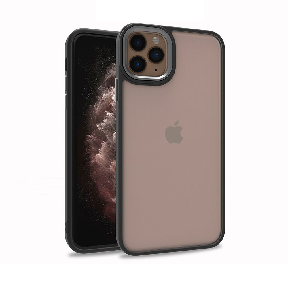 iPhone Uyumlu 12 Pro Kılıf Zore Flora Kapak-Siyah