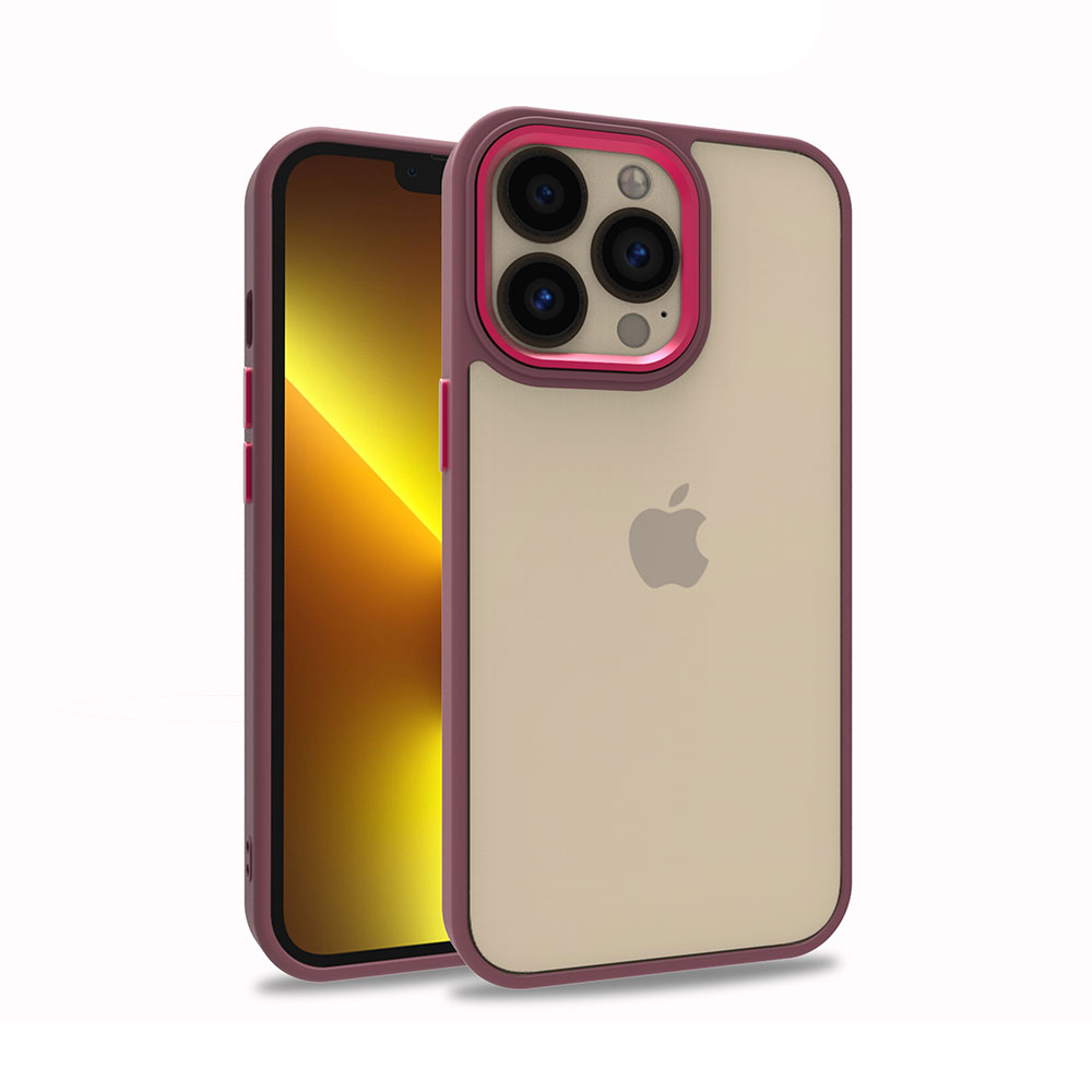 iPhone Uyumlu 13 Pro Kılıf Zore Flora Kapak-Kırmızı