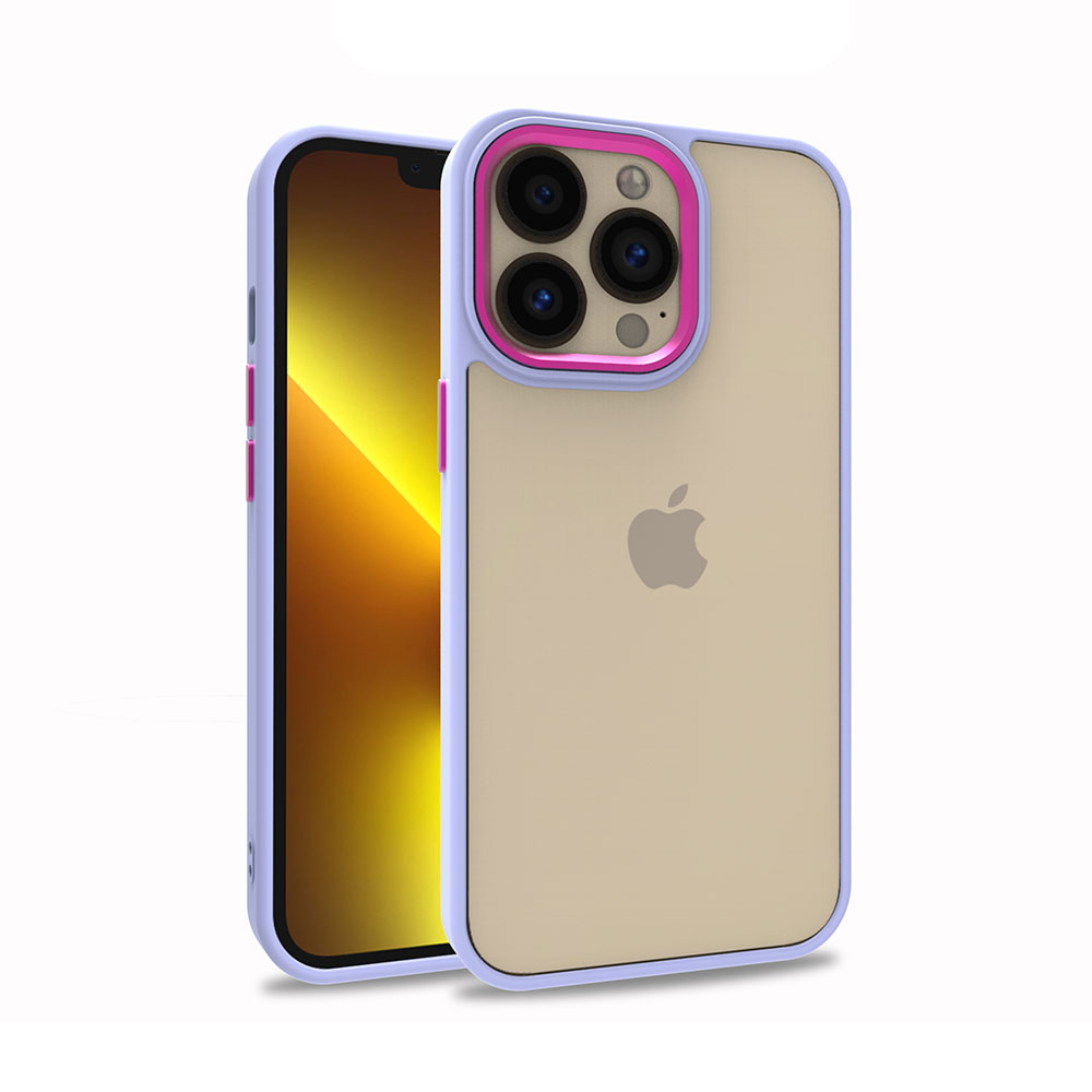 iPhone Uyumlu 13 Pro Kılıf Zore Flora Kapak-Lila