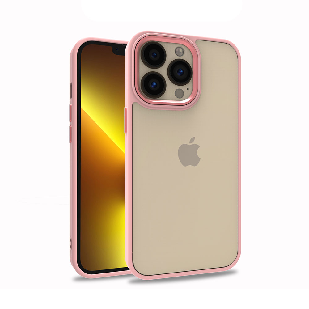 iPhone Uyumlu 13 Pro Kılıf Zore Flora Kapak-Rose gold