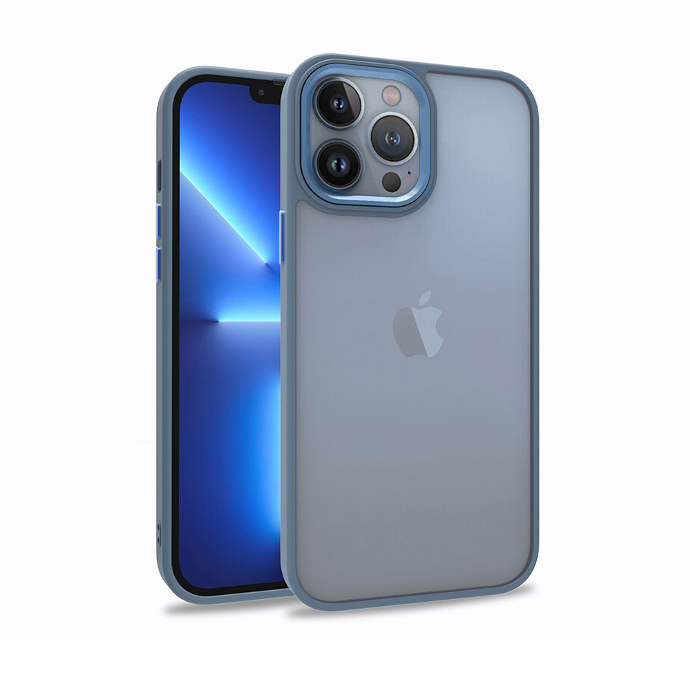 iPhone Uyumlu 13 Pro Kılıf Zore Flora Kapak-Sierra mavi