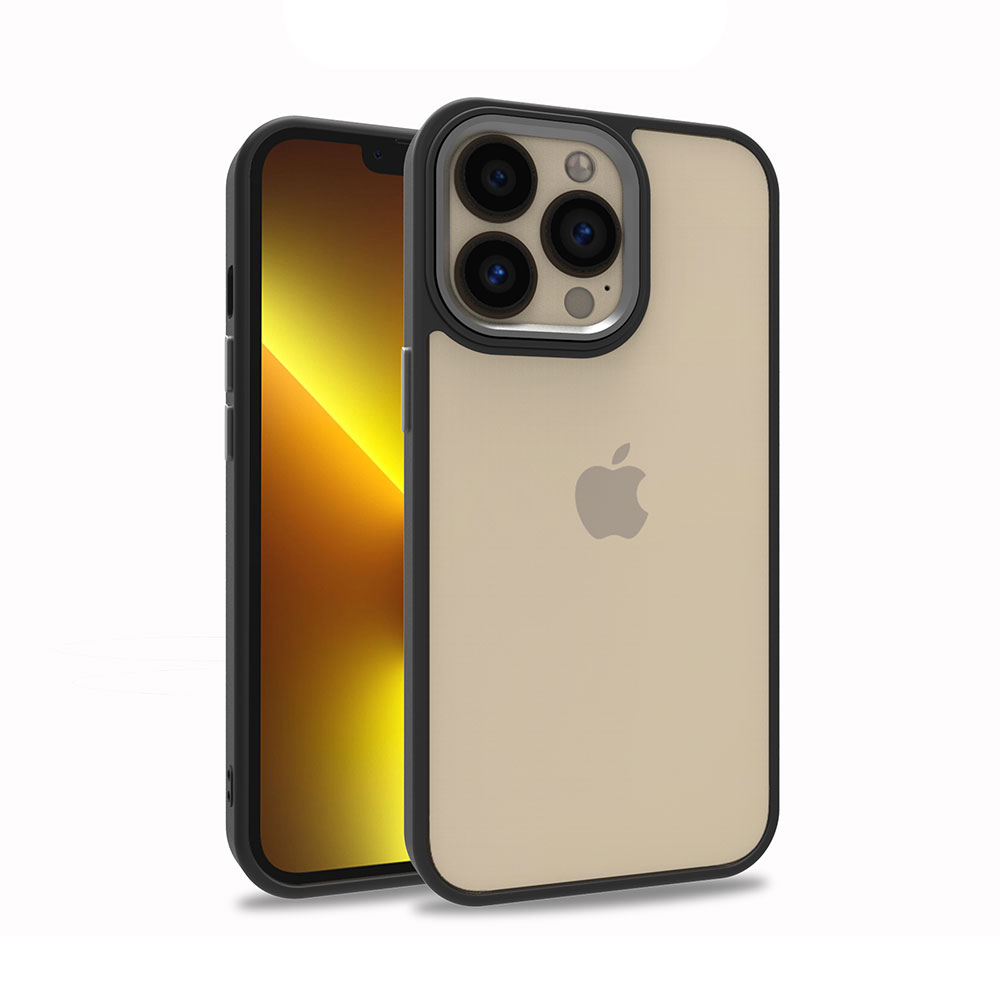 iPhone Uyumlu 13 Pro Kılıf Zore Flora Kapak-Siyah