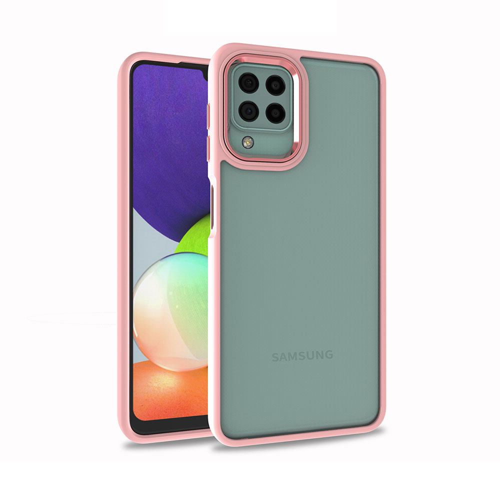 Galaxy Uyumlu A12 Kılıf Zore Flora Kapak-Rose gold