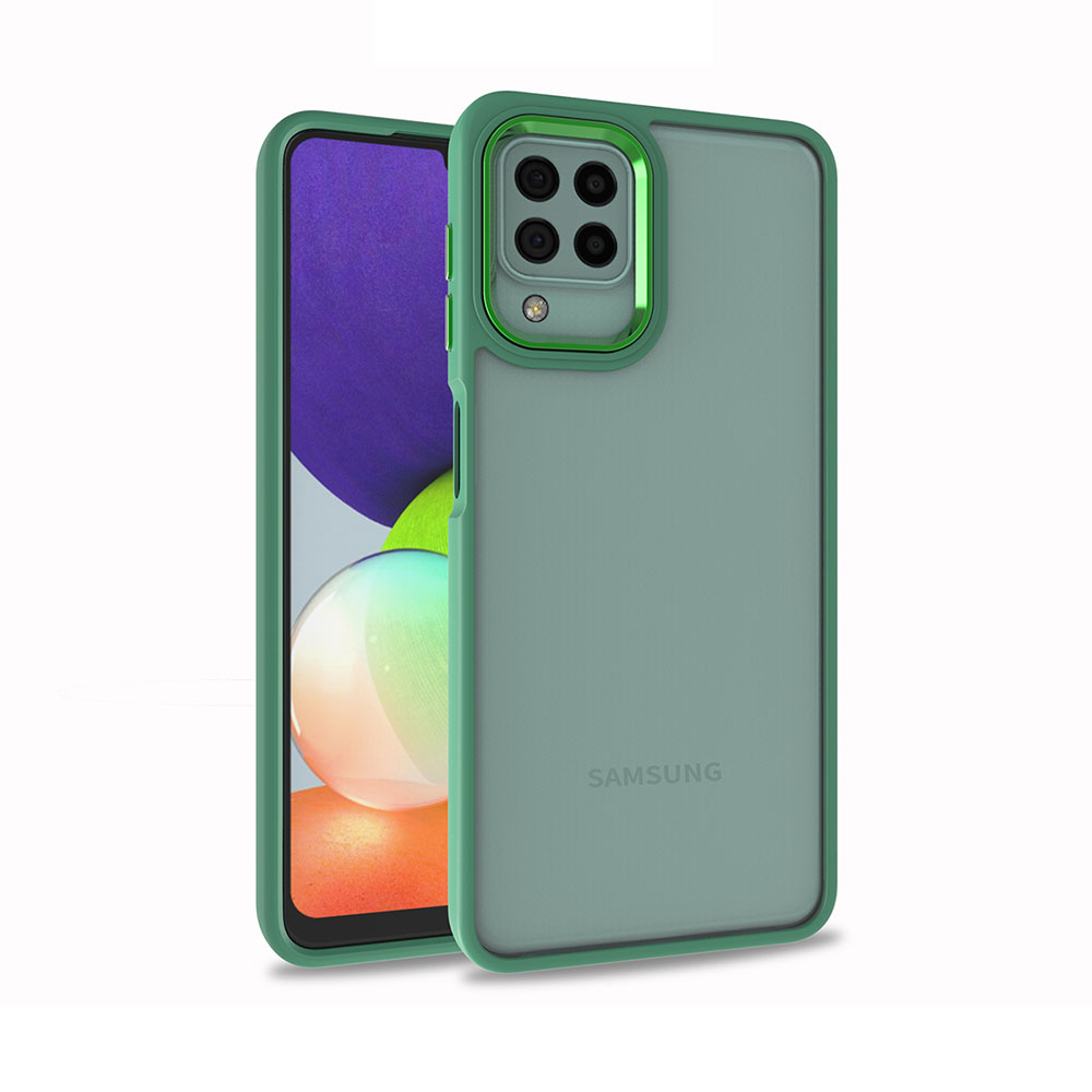 Galaxy Uyumlu A12 Kılıf Zore Flora Kapak-Yeşil