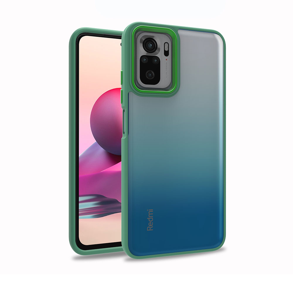 Xiaomi Uyumlu  Redmi Note 10S Kılıf Zore Flora Kapak-Yeşil