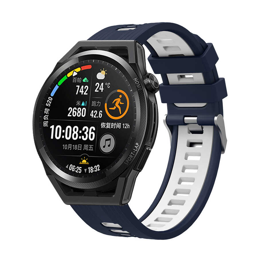 Huawei Uyumlu GT2 42mm KRD-55 Silikon Kordon-Lacivert