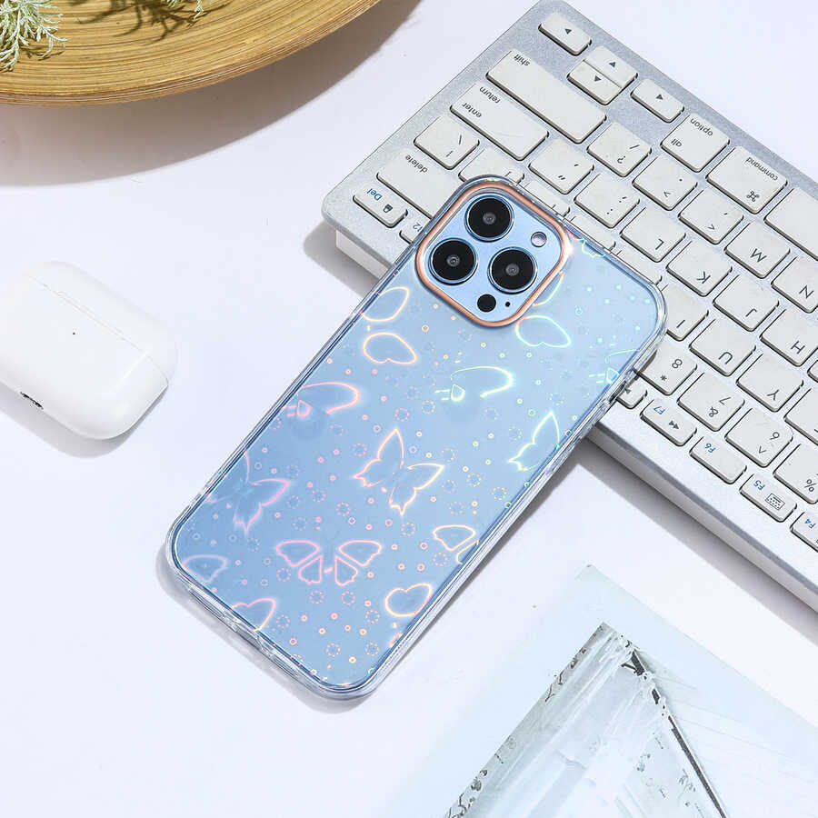 iPhone Uyumlu 13 Pro Max Kılıf Zore Sidney Desenli Sert Kapak-Butterfly no2