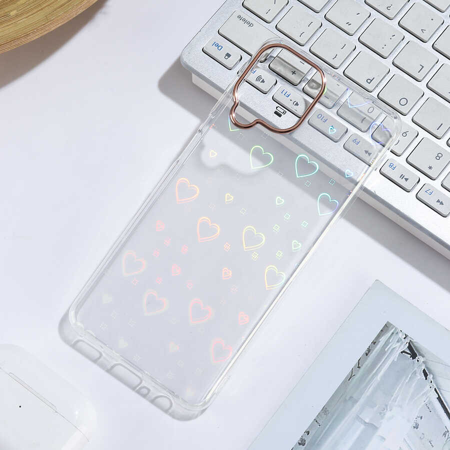 Galaxy Uyumlu A22 4G Kılıf Zore Sidney Desenli Sert Kapak-Heart no1