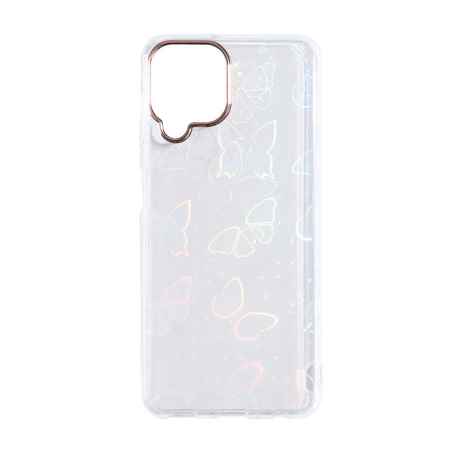 Galaxy Uyumlu M32 Kılıf Zore Sidney Desenli Sert Kapak-Butterfly no2