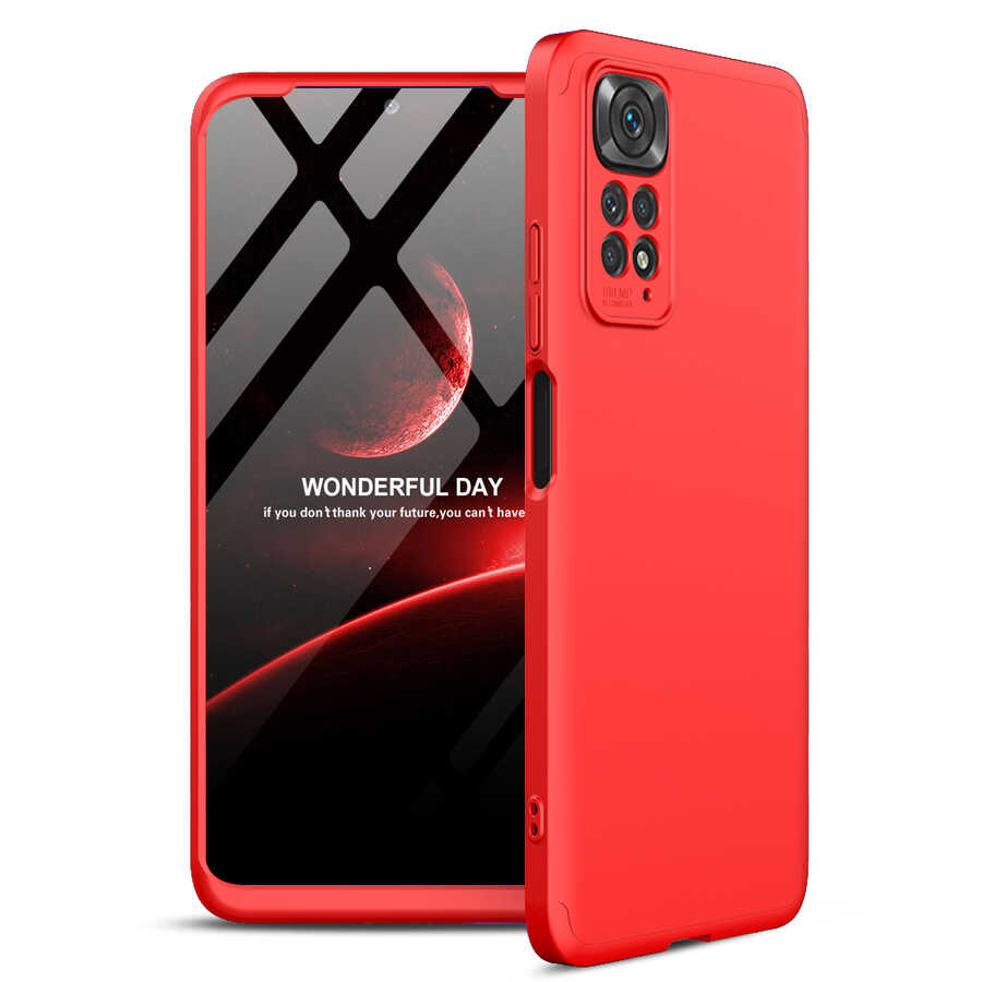 Xiaomi Uyumlu  Redmi Note 11 Global Kılıf Zore Ays Kapak-Kırmızı