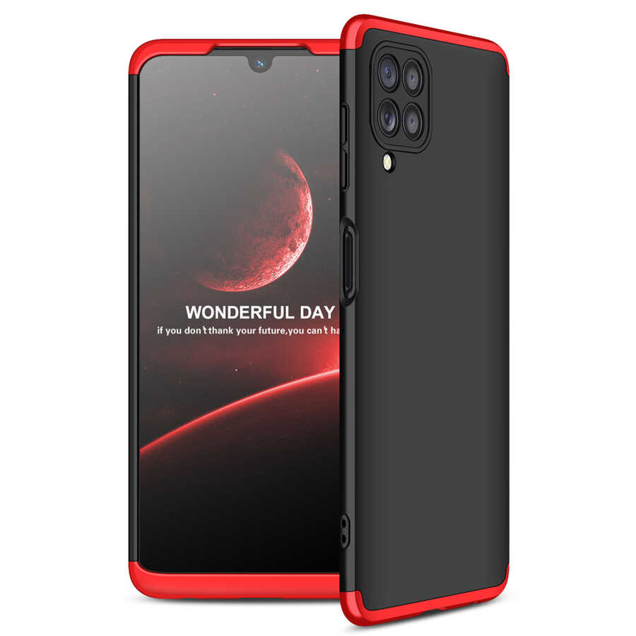 Galaxy Uyumlu M32 Kılıf Zore Ays Kapak-Siyah-kırmızı
