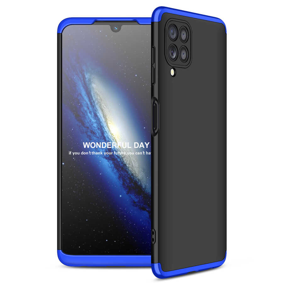 Galaxy Uyumlu M32 Kılıf Zore Ays Kapak-Siyah-mavi