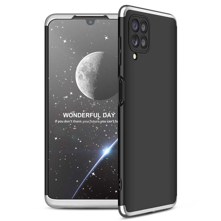 Galaxy Uyumlu M22 Kılıf Zore Ays Kapak-Siyah-gri