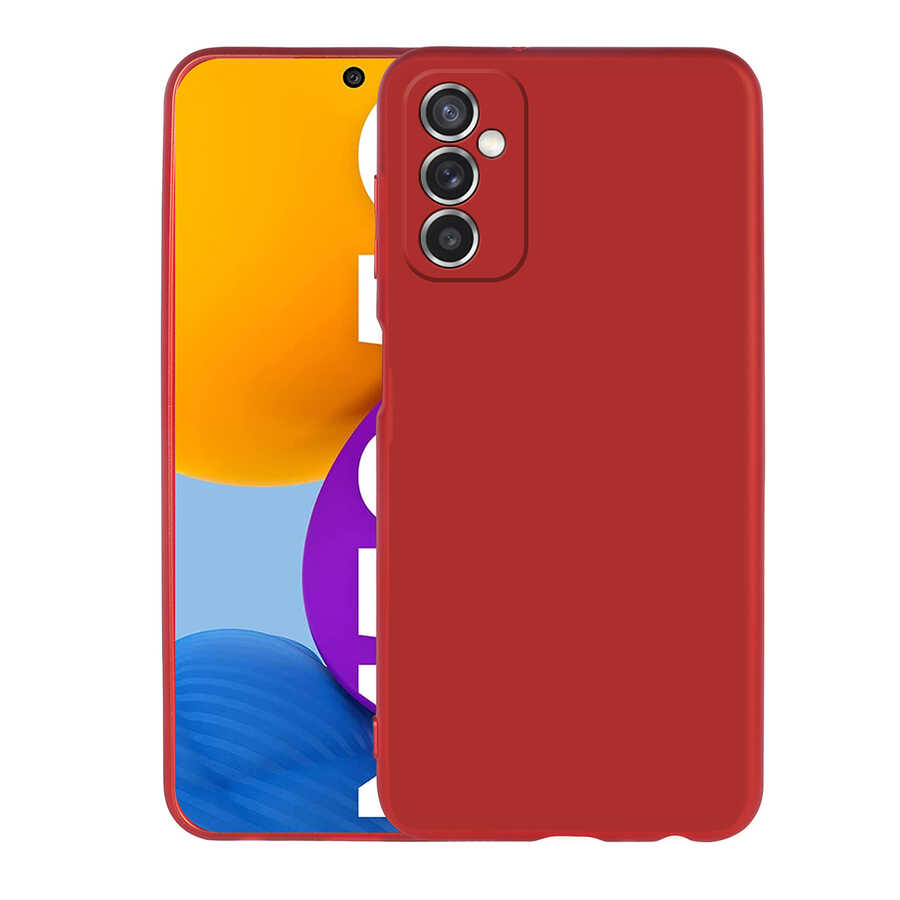 Galaxy Uyumlu M52 Kılıf Zore Premier Silikon Kapak-Kırmızı