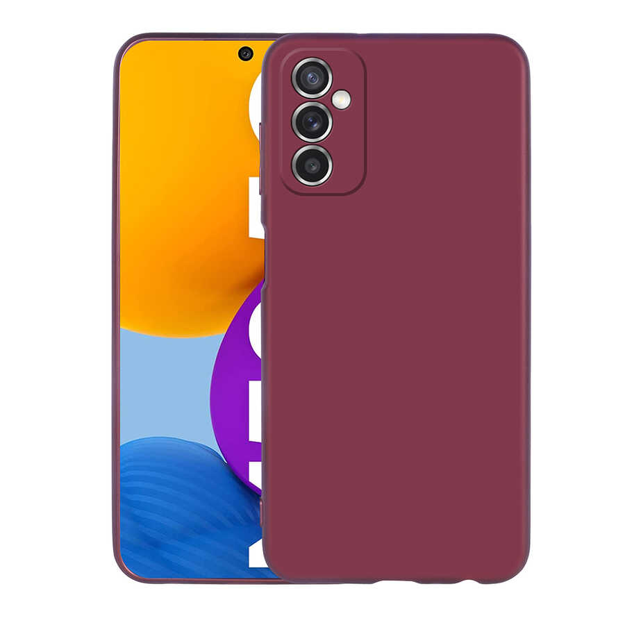 Galaxy Uyumlu M52 Kılıf Zore Premier Silikon Kapak-Mürdüm