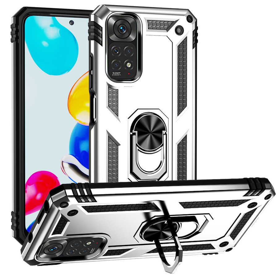 Xiaomi Uyumlu  Redmi Note 11 Global Kılıf Zore Vega Kapak-Gri
