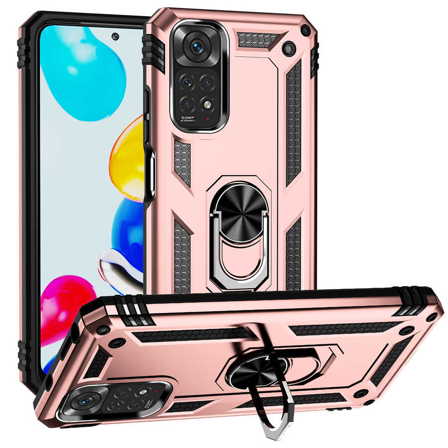 Xiaomi Uyumlu  Redmi Note 11 Global Kılıf Zore Vega Kapak-Rose gold
