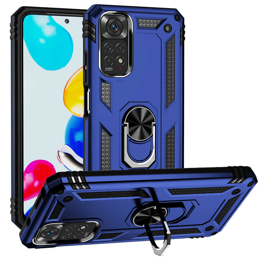 Xiaomi Uyumlu  Redmi Note 11S Global Kılıf Zore Vega Kapak-Mavi