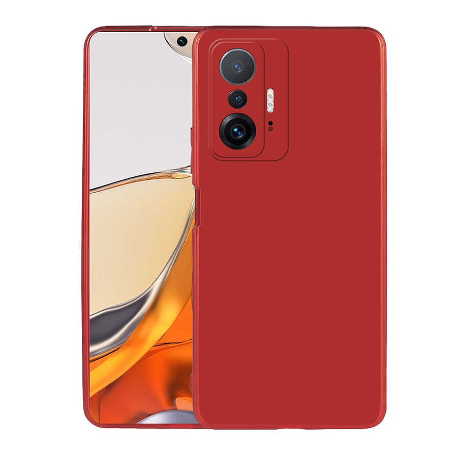 Xiaomi Uyumlu  Mi 11T Pro 5G Kılıf Zore Premier Silikon Kapak-Kırmızı
