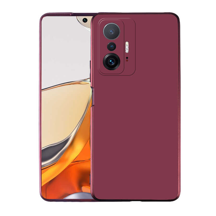 Xiaomi Uyumlu  Mi 11T Pro 5G Kılıf Zore Premier Silikon Kapak-Mürdüm