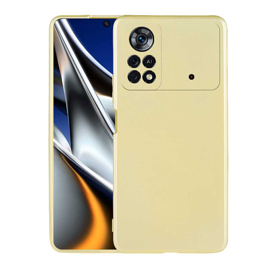 Xiaomi Uyumlu  Poco M4 Pro 4G Kılıf Zore Premier Silikon Kapak-Gold