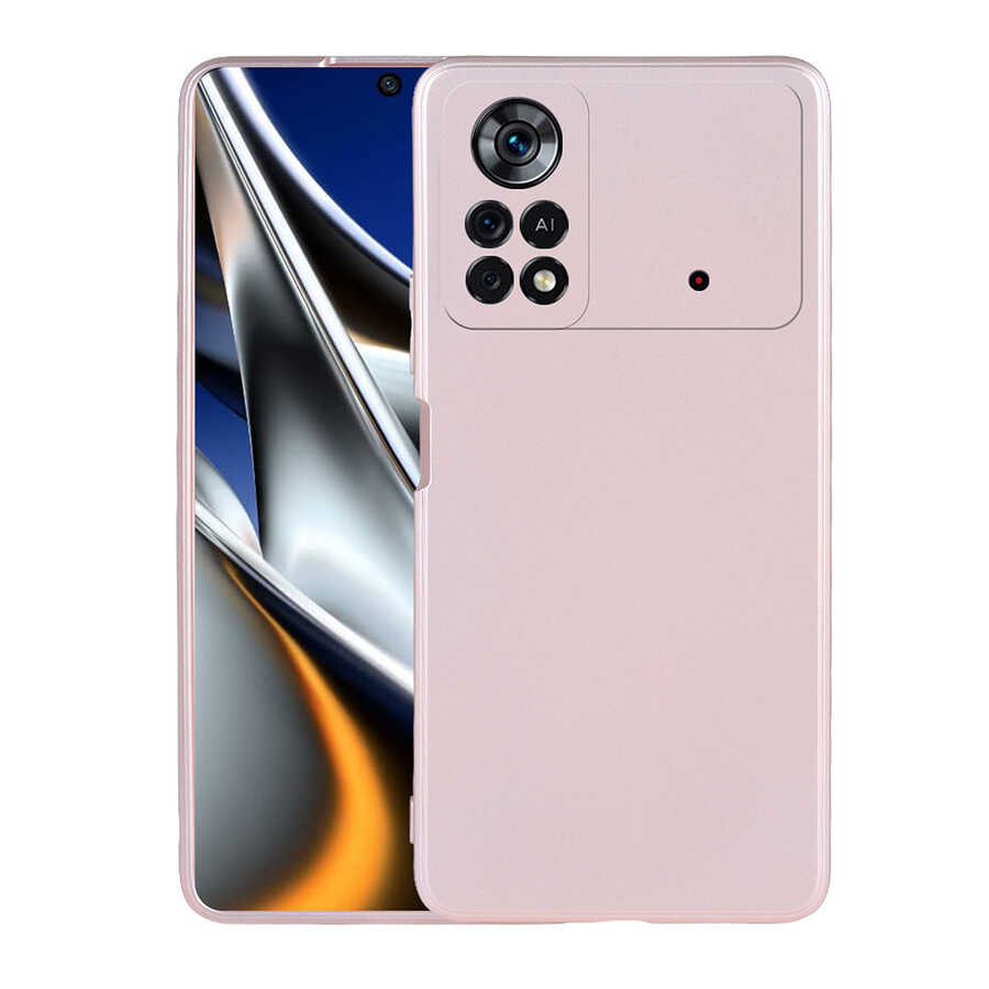Xiaomi Uyumlu  Poco M4 Pro 4G Kılıf Zore Premier Silikon Kapak-Rose gold