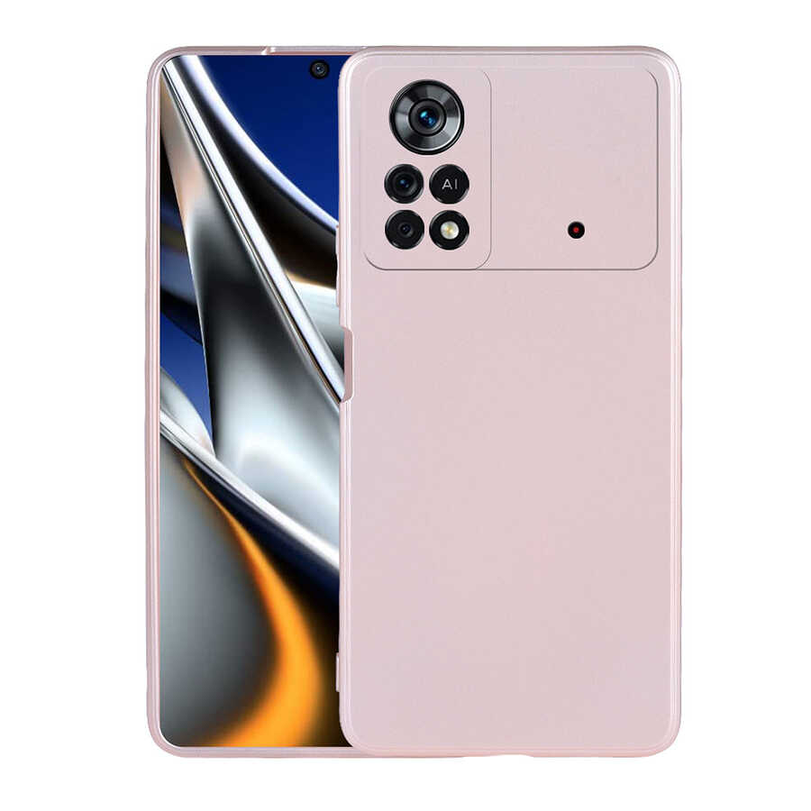 Xiaomi Uyumlu  Poco X4 Pro 5G Kılıf Zore Premier Silikon Kapak-Rose gold