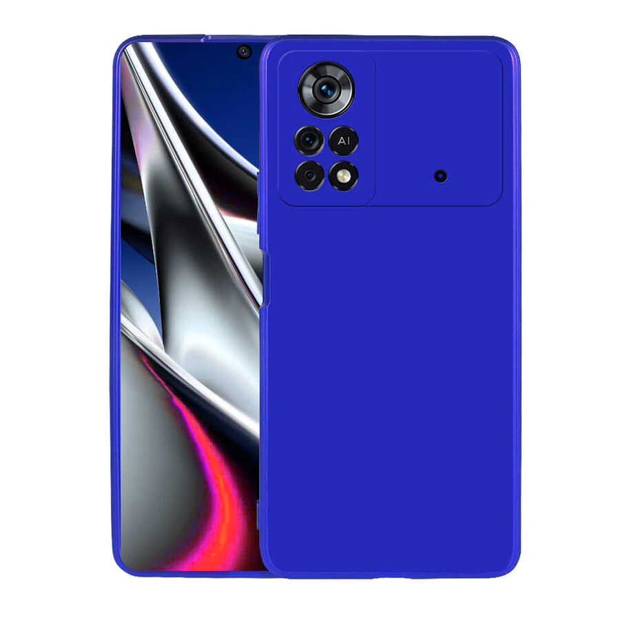 Xiaomi Uyumlu  Poco X4 Pro 5G Kılıf Zore Premier Silikon Kapak-Saks mavi