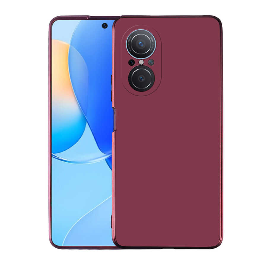 Huawei Uyumlu Nova 9 SE Kılıf Zore Premier Silikon Kapak-Mürdüm