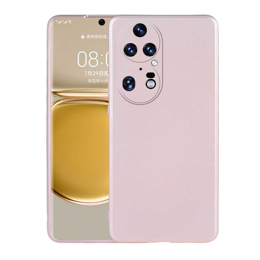 Huawei Uyumlu P50 Pro Kılıf Zore Premier Silikon Kapak-Rose gold