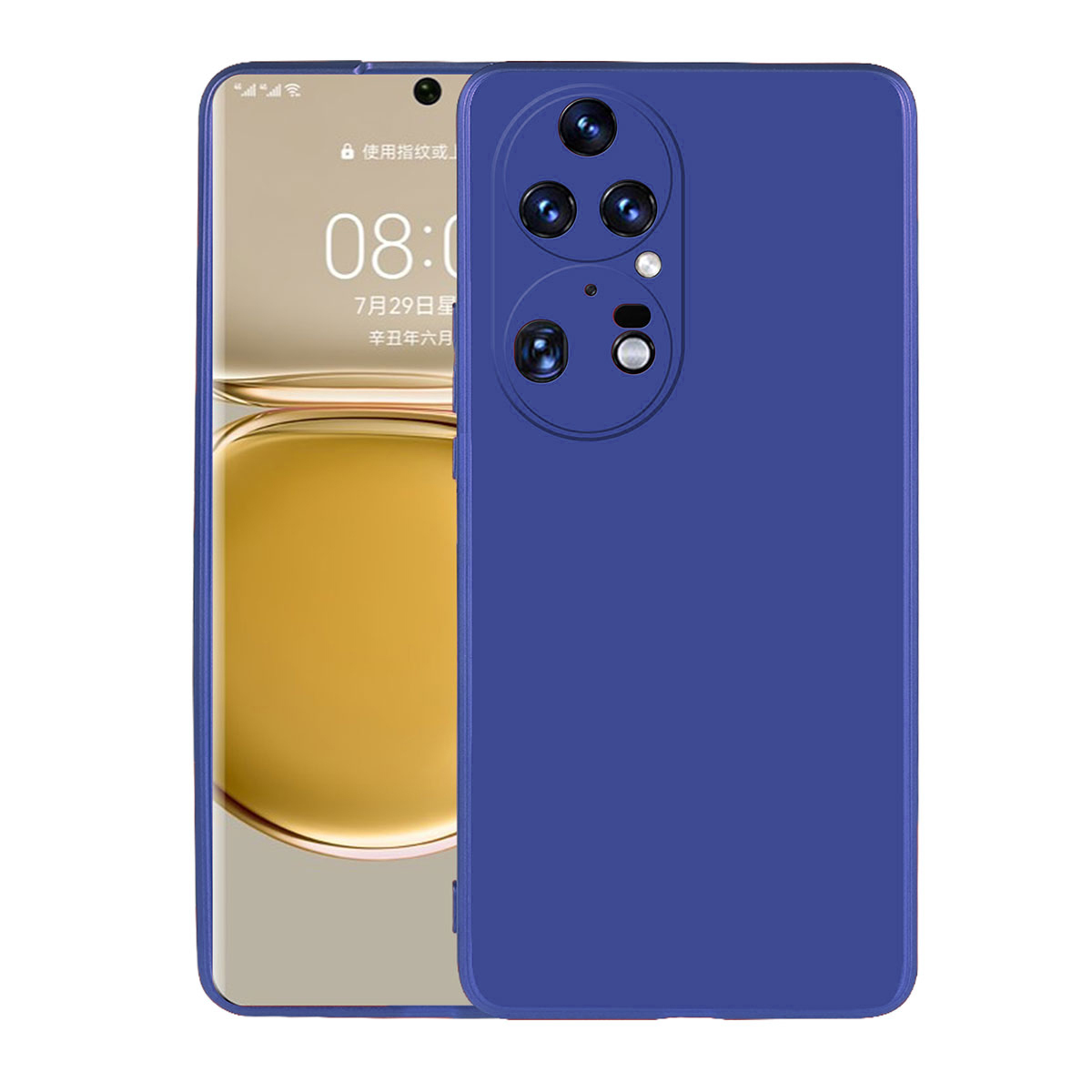 Huawei Uyumlu P50 Pro Kılıf Zore Premier Silikon Kapak-Saks mavi