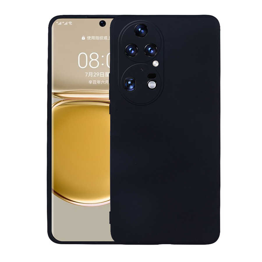 Huawei Uyumlu P50 Pro Kılıf Zore Premier Silikon Kapak-Siyah