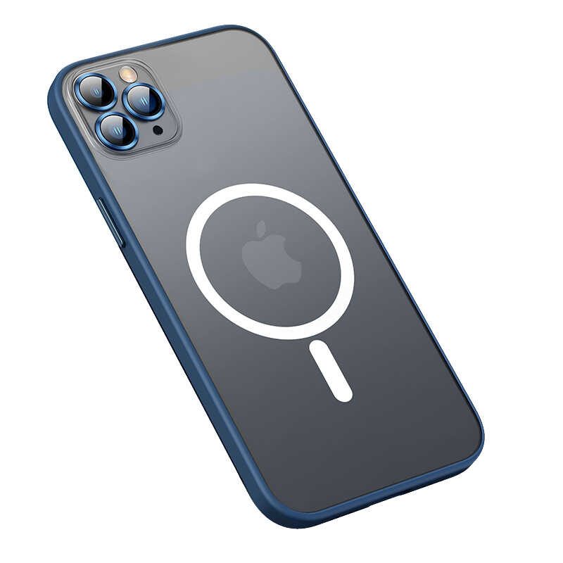iPhone Uyumlu 11 Pro Kılıf Zore Mokka Wireless Kapak-Lacivert