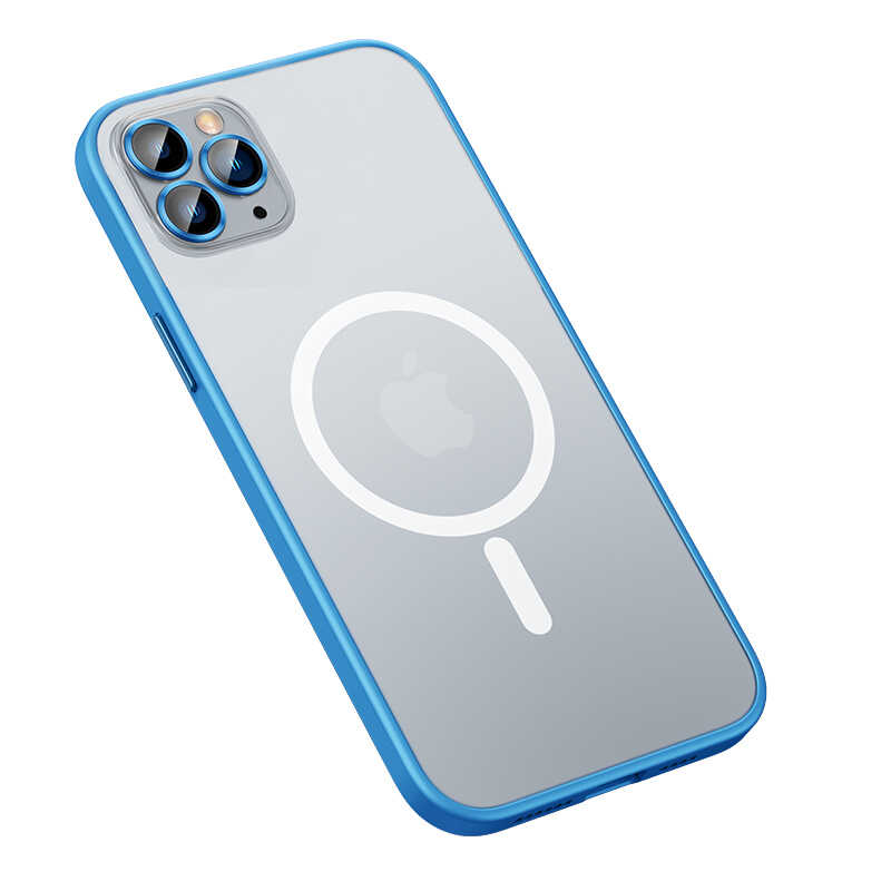 iPhone Uyumlu 11 Pro Kılıf Zore Mokka Wireless Kapak-Mavi