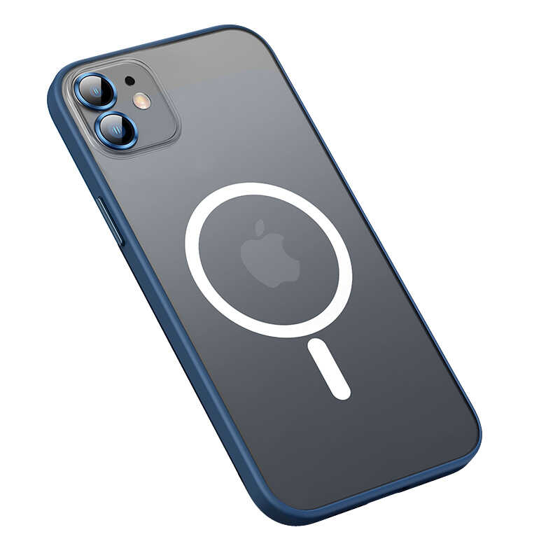 iPhone Uyumlu 12 Kılıf Zore Mokka Wireless Kapak-Lacivert