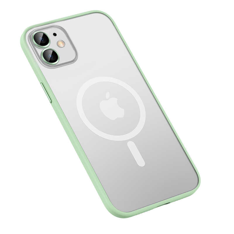 iPhone Uyumlu 12 Kılıf Zore Mokka Wireless Kapak-Yeşil