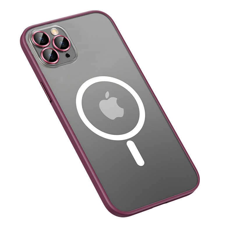 iPhone Uyumlu 12 Pro Max Kılıf Zore Mokka Wireless Kapak-Koyu mor