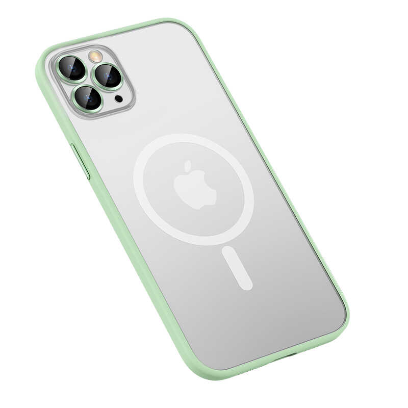 iPhone Uyumlu 12 Pro Max Kılıf Zore Mokka Wireless Kapak-Yeşil