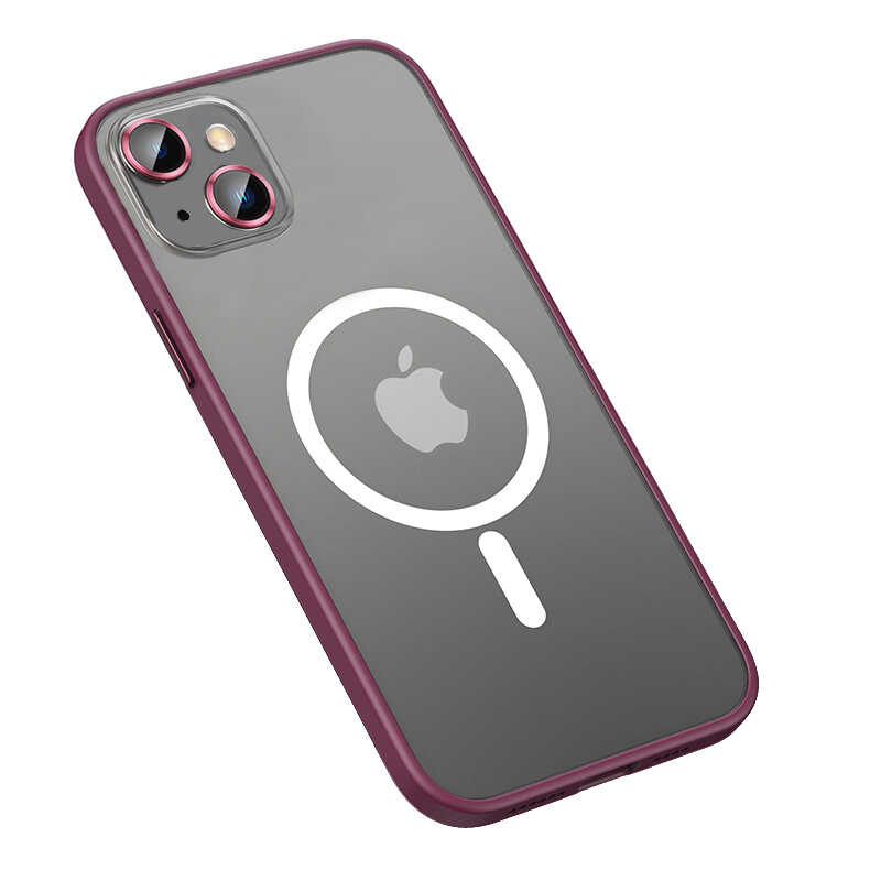 iPhone Uyumlu 13 Kılıf Zore Mokka Wireless Kapak-Koyu mor