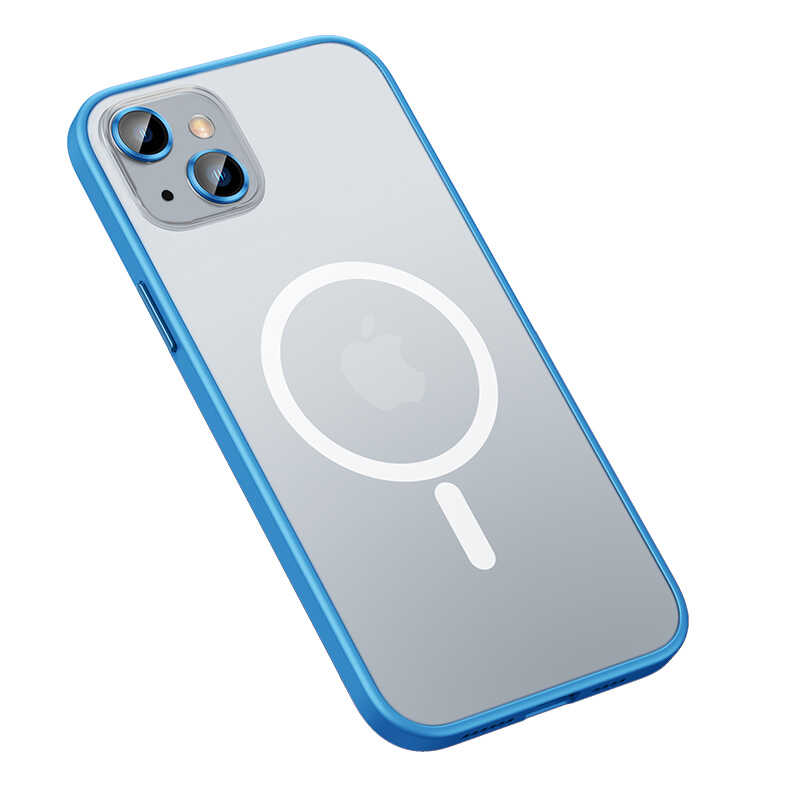 iPhone Uyumlu 13 Kılıf Zore Mokka Wireless Kapak-Mavi