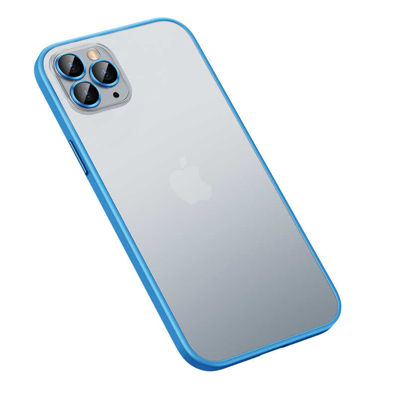 iPhone Uyumlu 12 Pro Kılıf Zore Retro Kapak-Mavi